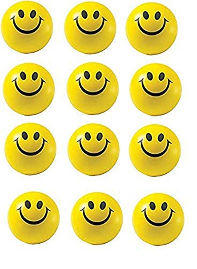 Woolco Smiley Soft Balls Cute Funny Yellow Emoji Happy Smiley Face Squeeze Sponge Balls(Pack of 12) - Image 1
